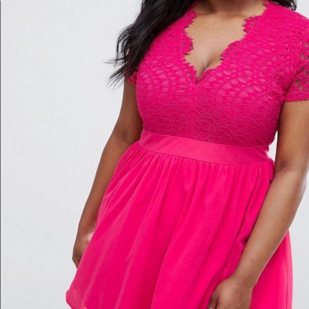 ASOS Curve Club L skater dress with lace bodice